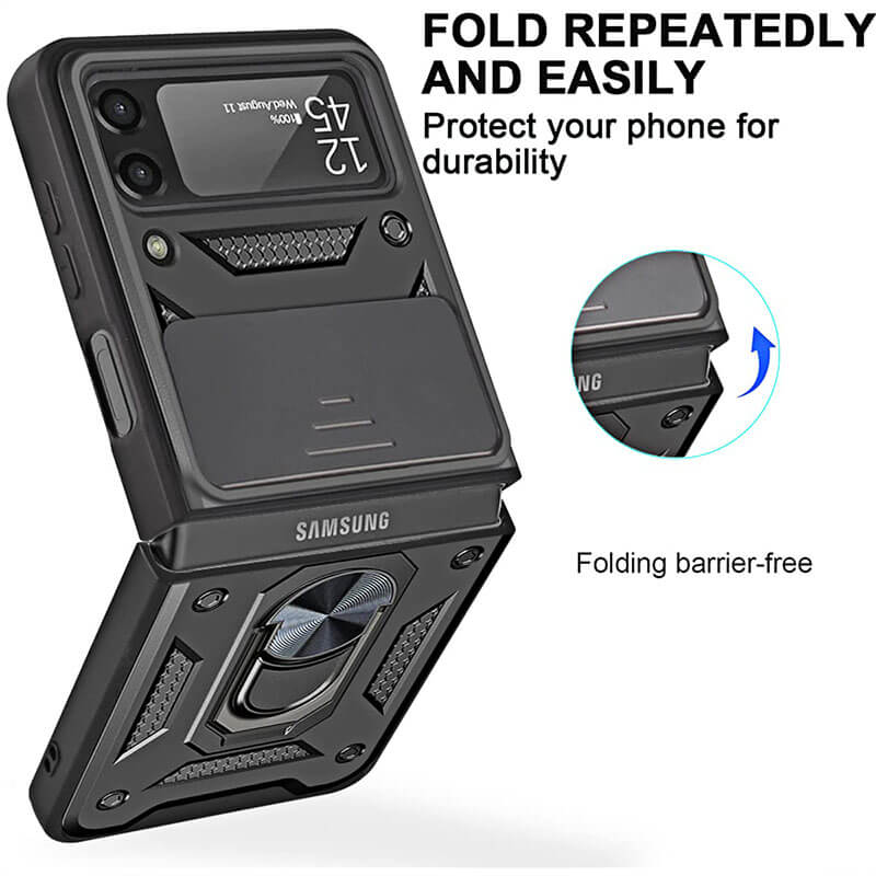Drop Tested Cover with Magnetic Kickstand Car Mount Protective Case for Samsung Galaxy Z Flip4 Flip3 5G - casetiphone
