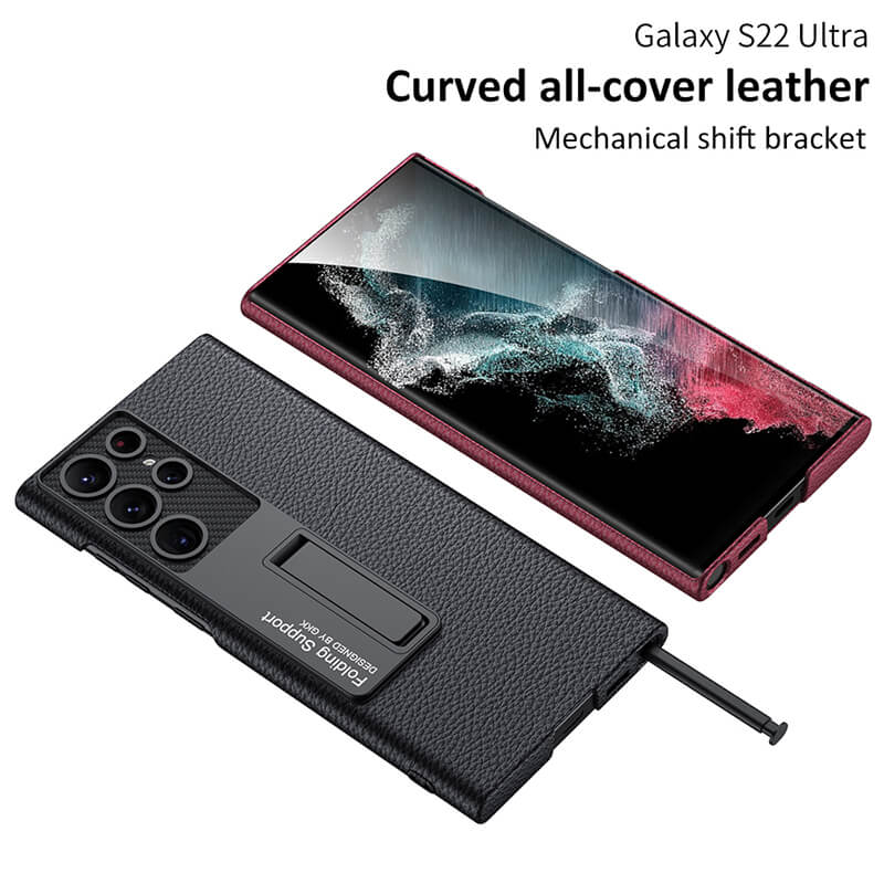 NEWEST Magnetic Holder Leather Case for Samsung Galaxy S22 Ultra 5G - casetiphone