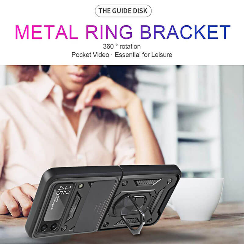 Drop Tested Cover with Magnetic Kickstand Car Mount Protective Case for Samsung Galaxy Z Flip4 Flip3 5G - casetiphone