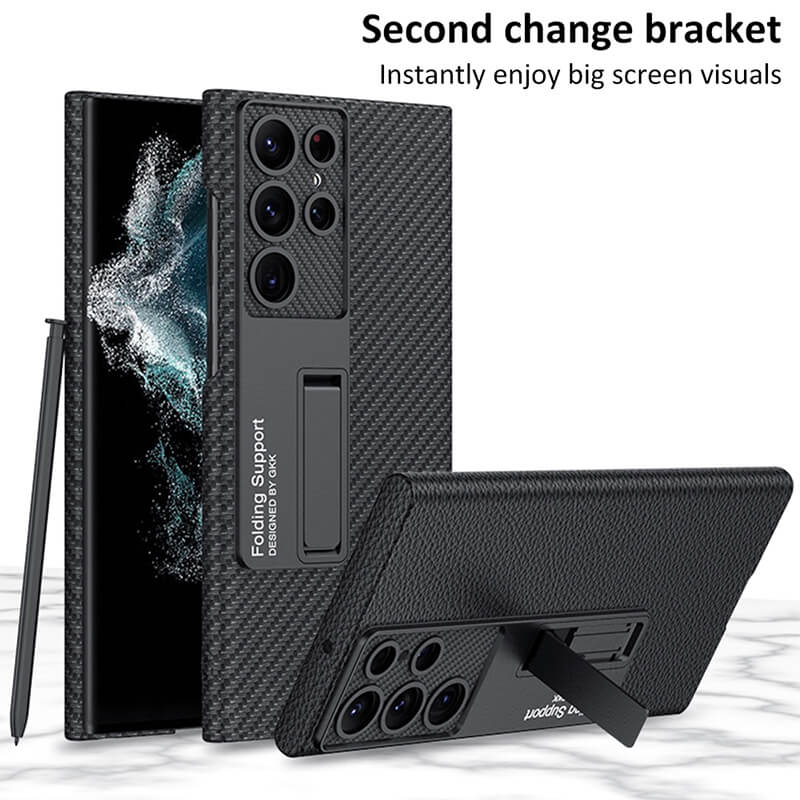 NEWEST Magnetic Holder Leather Case for Samsung Galaxy S22 Ultra 5G - casetiphone