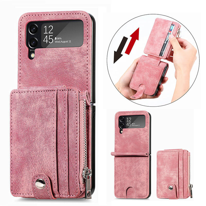 Luxury Fashion Leather Wallet Folding Case For Samsung Galaxy Z Flip 3 & Z Flip 4 - casetiphone