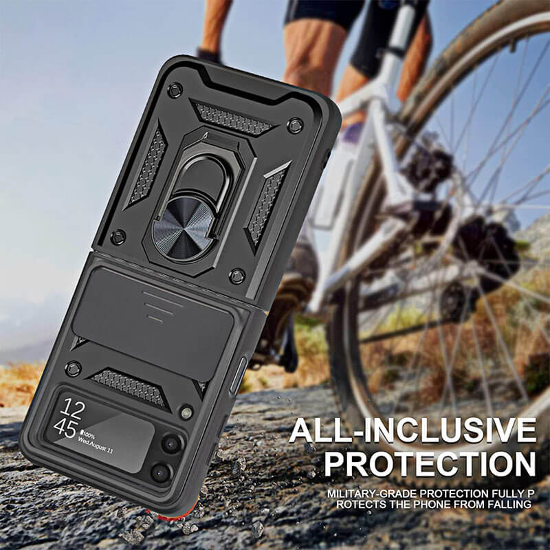 Drop Tested Cover with Magnetic Kickstand Car Mount Protective Case for Samsung Galaxy Z Flip4 Flip3 5G - casetiphone