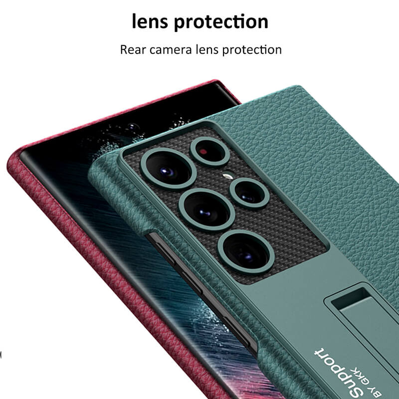 NEWEST Magnetic Holder Leather Case for Samsung Galaxy S22 Ultra 5G - casetiphone