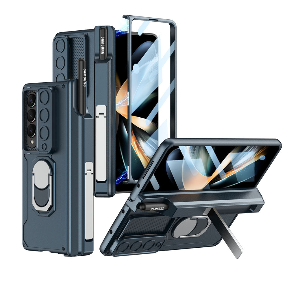 Magnetic Folding Armor Protective Case For Samsung Galaxy Z Fold 4 5G With Back Screen Protector - casetiphone