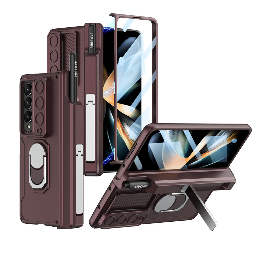Magnetic Folding Armor Protective Case For Samsung Galaxy Z Fold 4 5G With Back Screen Protector - casetiphone