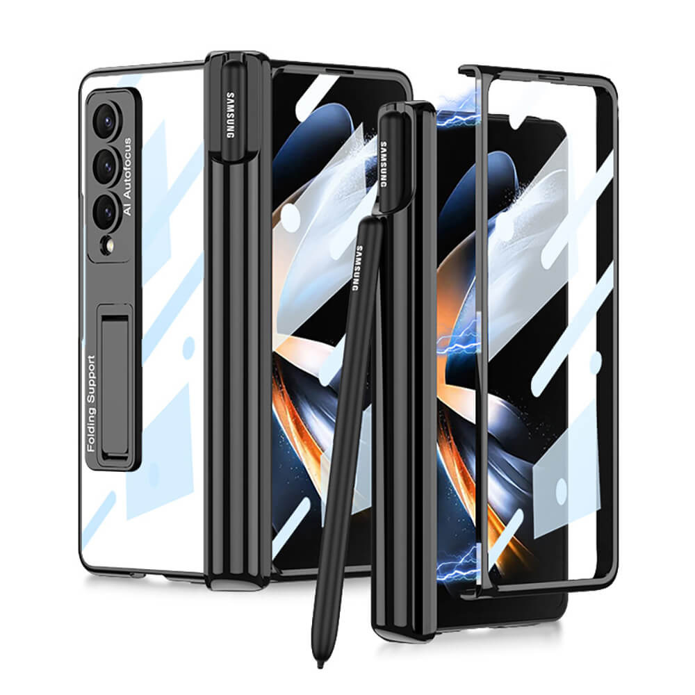 Luxury Transparent Case with Pen Holder For Samsung Galaxy Z Fold 4 - casetiphone