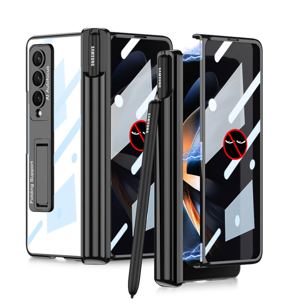 Luxury Transparent Case with Pen Holder For Samsung Galaxy Z Fold 4 - casetiphone