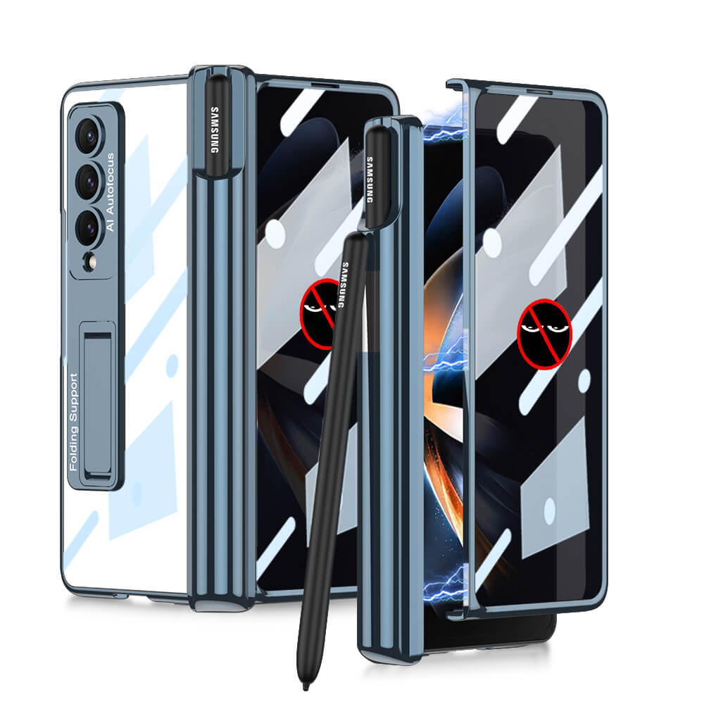 Luxury Transparent Case with Pen Holder For Samsung Galaxy Z Fold 4 - casetiphone