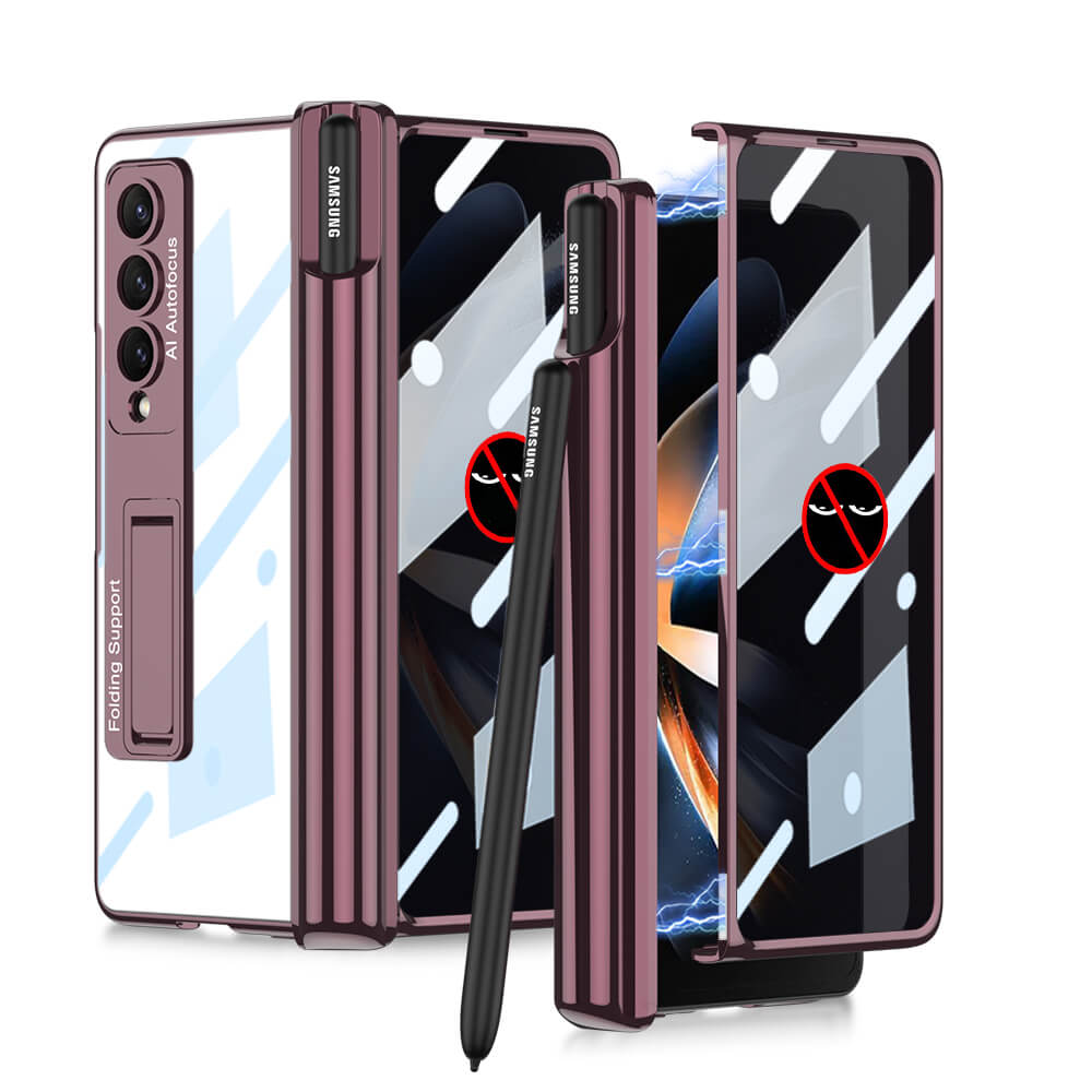 Luxury Transparent Case with Pen Holder For Samsung Galaxy Z Fold 4 - casetiphone