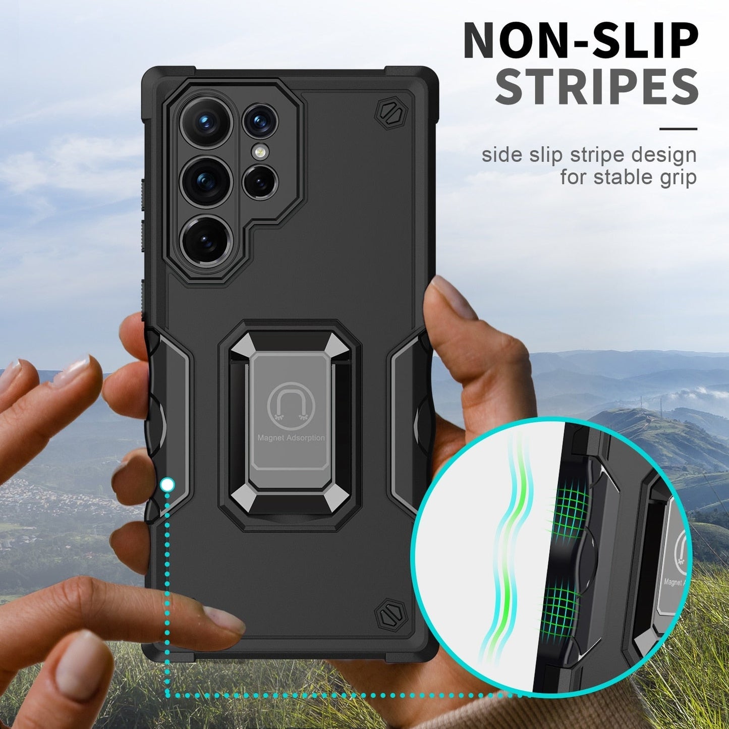 Anti-Drop Case with Ring Holder for Samsung Galaxy S23 Series - casetiphone