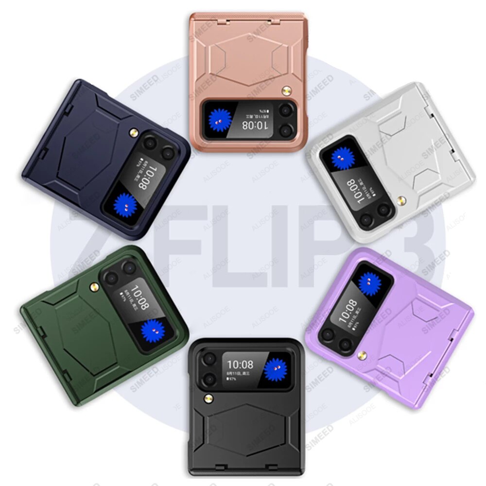Hinge Full Protect Armor Hard Plastic PC Cover Z Flip4 Flip3 - casetiphone