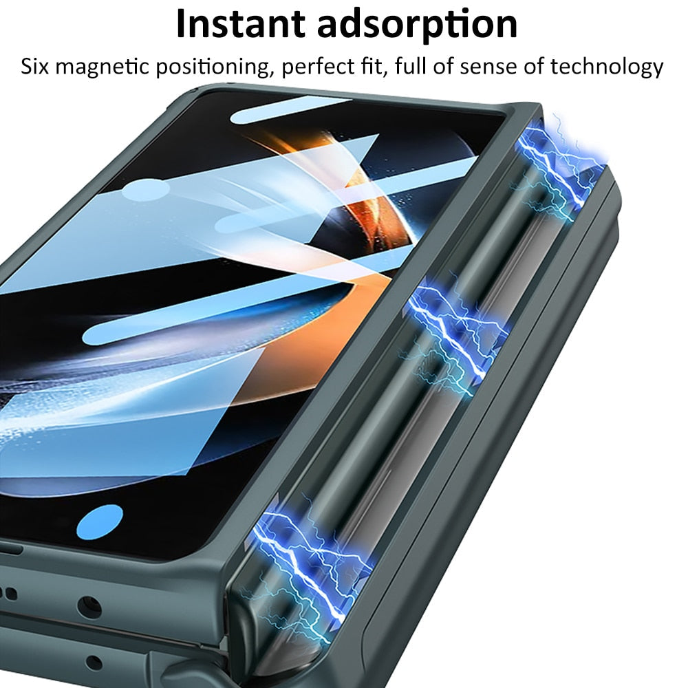 All-included Pen Case With Back Screen Glass Cover For Galaxy Z Fold 4 - casetiphone