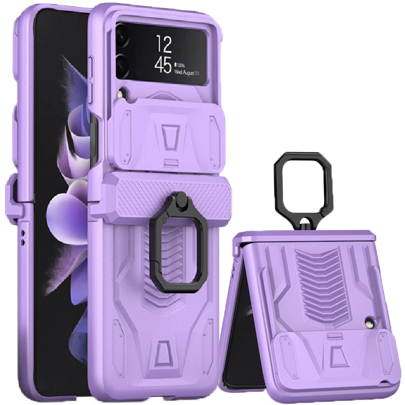 Magnetic Hinge All-Package Case For Samsung Galaxy Z Flip4 & Z Flip3 Case Back Slide Camera Protection - casetiphone