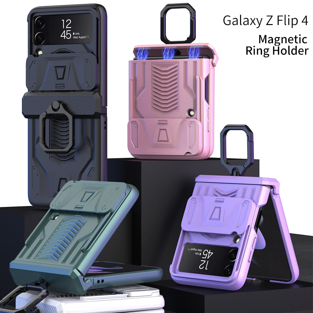 Magnetic Hinge All-Package Case For Samsung Galaxy Z Flip4 & Z Flip3 Case Back Slide Camera Protection - casetiphone