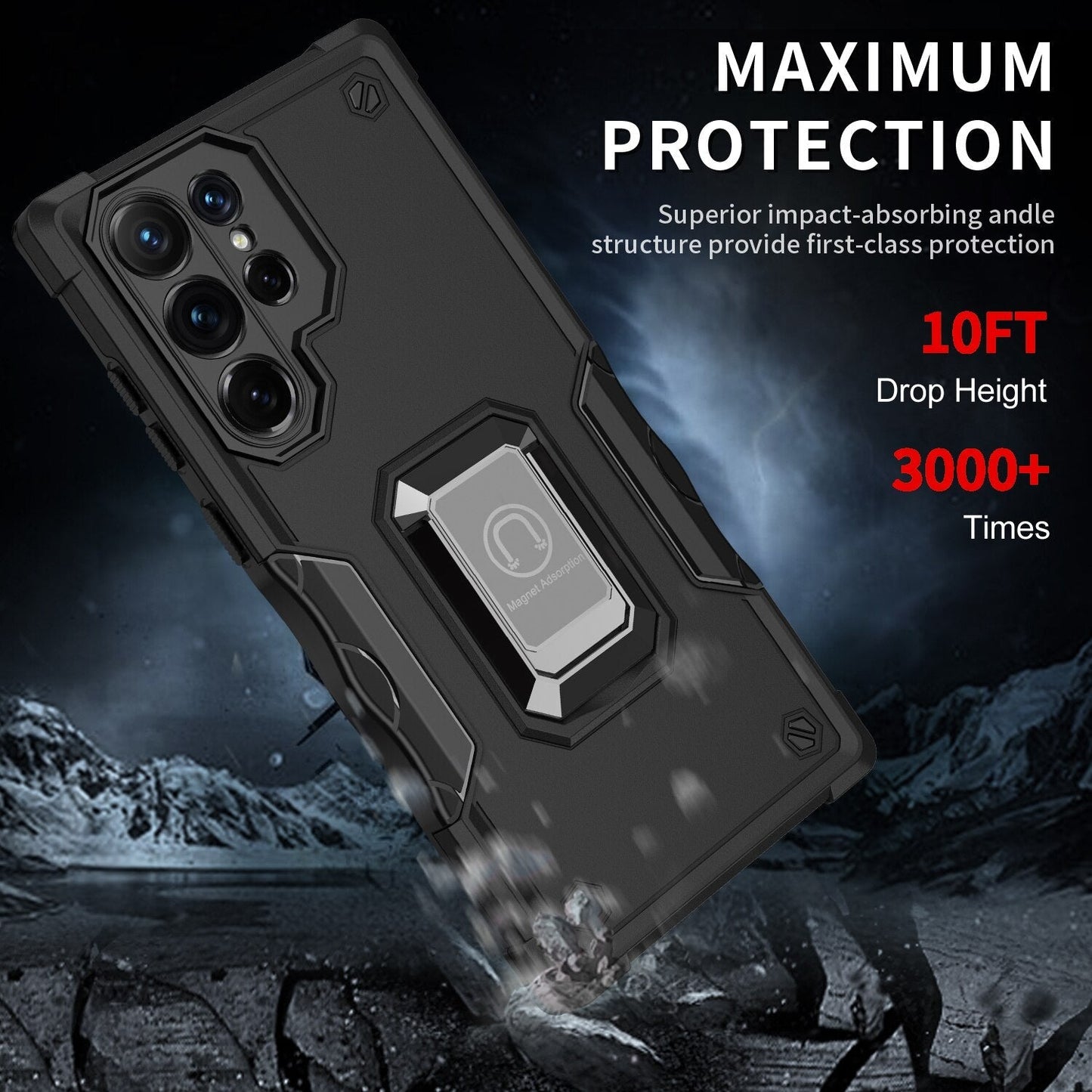Anti-Drop Case with Ring Holder for Samsung Galaxy S23 Series - casetiphone