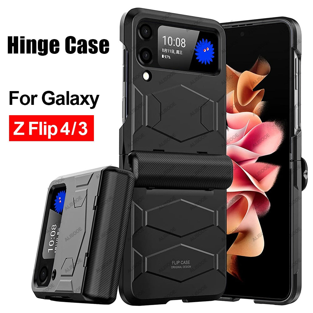Hinge Full Protect Armor Hard Plastic PC Cover Z Flip4 Flip3 - casetiphone