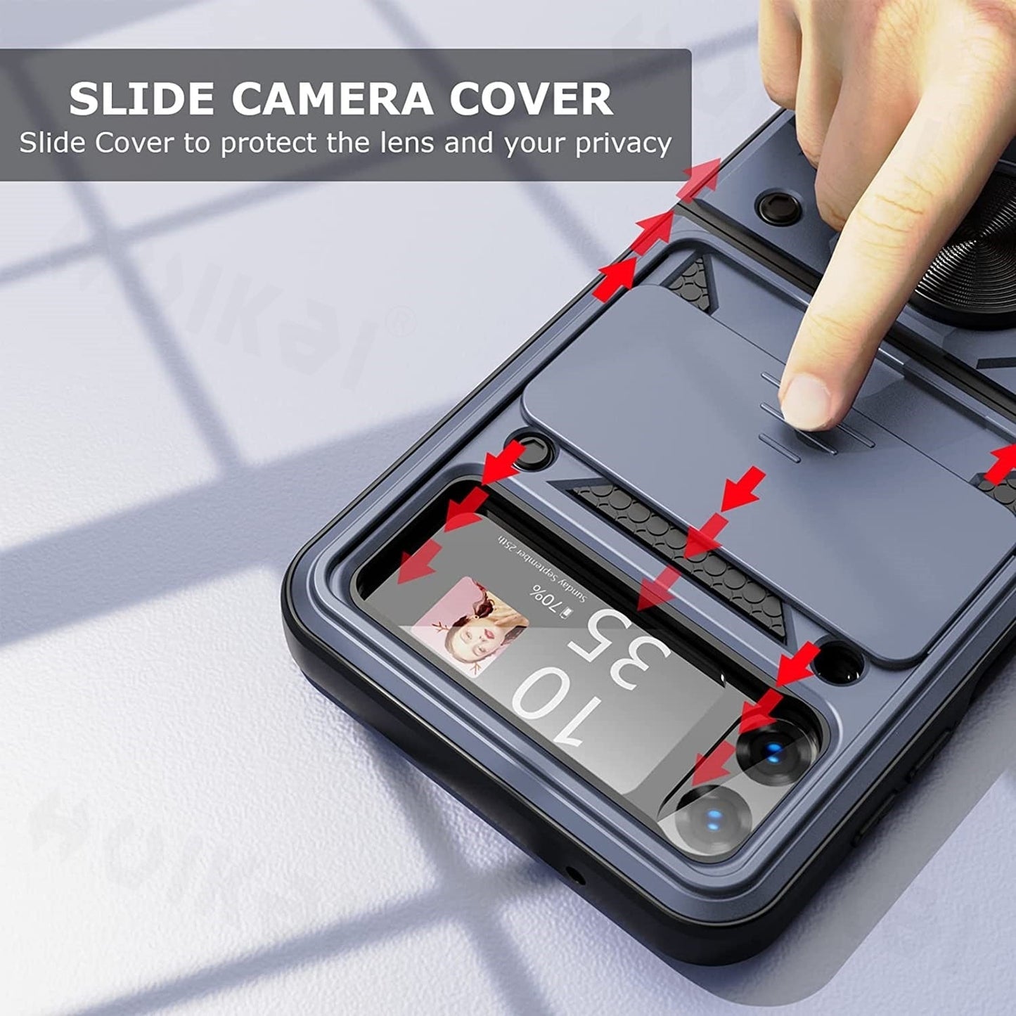 Magnetic Shockproof Case with Camera Cover For Samsung Galaxy Z Flip 4 - casetiphone
