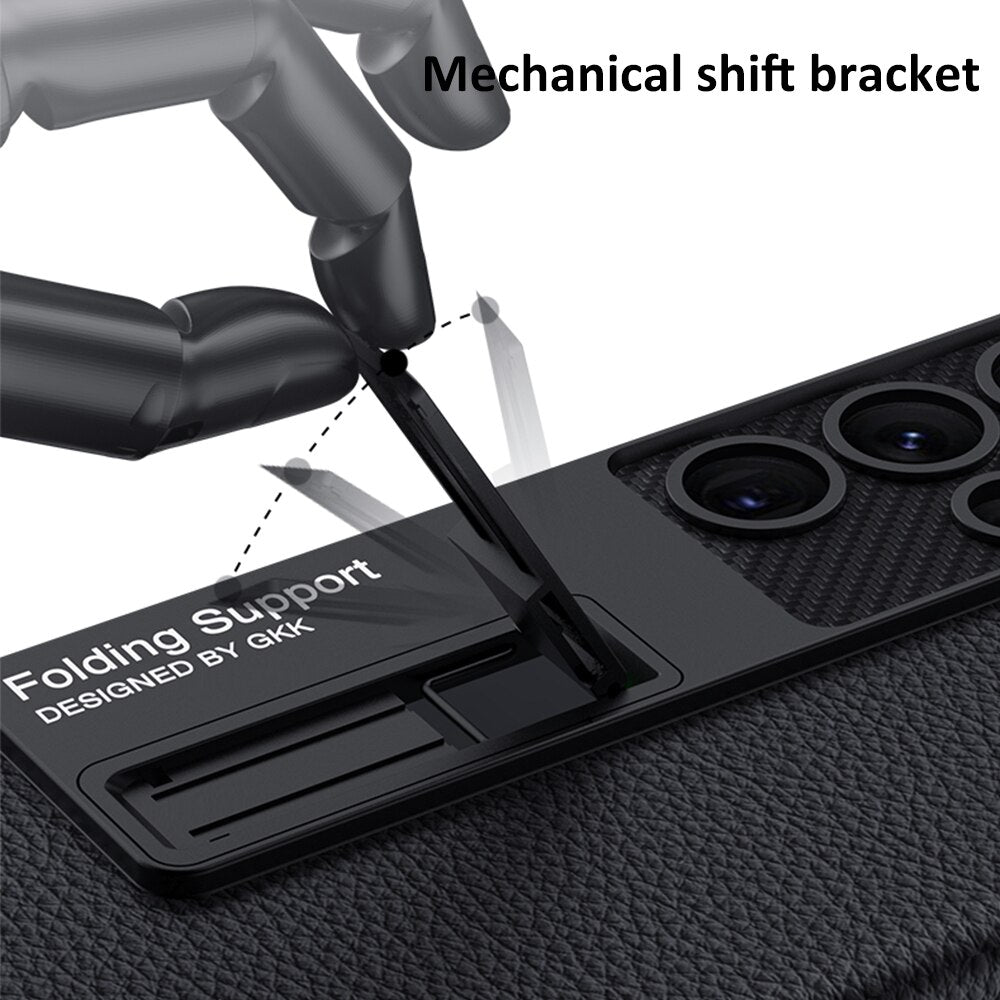 Shockproof Hard Plastic Case with Bracket for Samsung Galaxy S23 Series - casetiphone