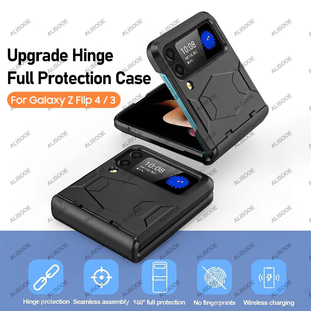Hinge Full Protect Armor Hard Plastic PC Cover Z Flip4 Flip3 - casetiphone