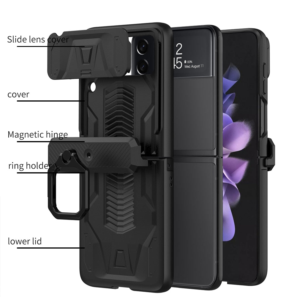 Magnetic Hinge All-Package Case For Samsung Galaxy Z Flip4 & Z Flip3 Case Back Slide Camera Protection - casetiphone