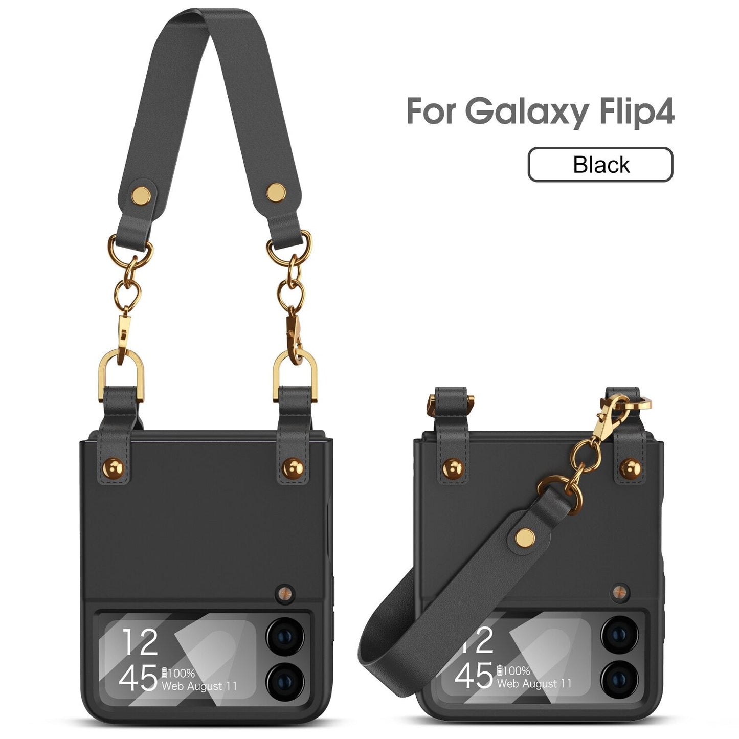 Luxury Case With Strap For Samsung Galaxy Z Flip 4 - casetiphone