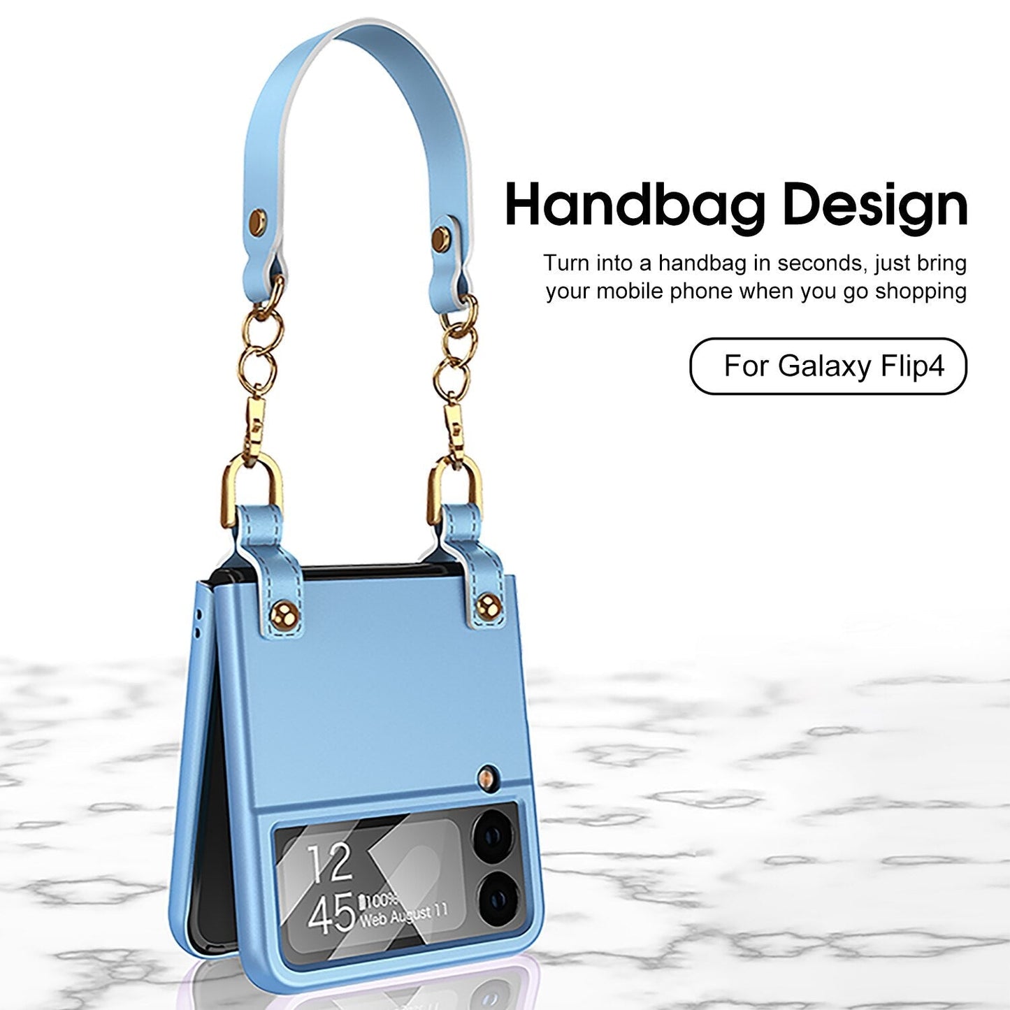 Luxury Case With Strap For Samsung Galaxy Z Flip 4 - casetiphone