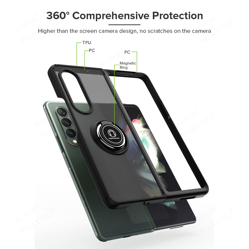 Magnet Holder Ring Armor Case For Samsung Galaxy Z Fold 4 - casetiphone