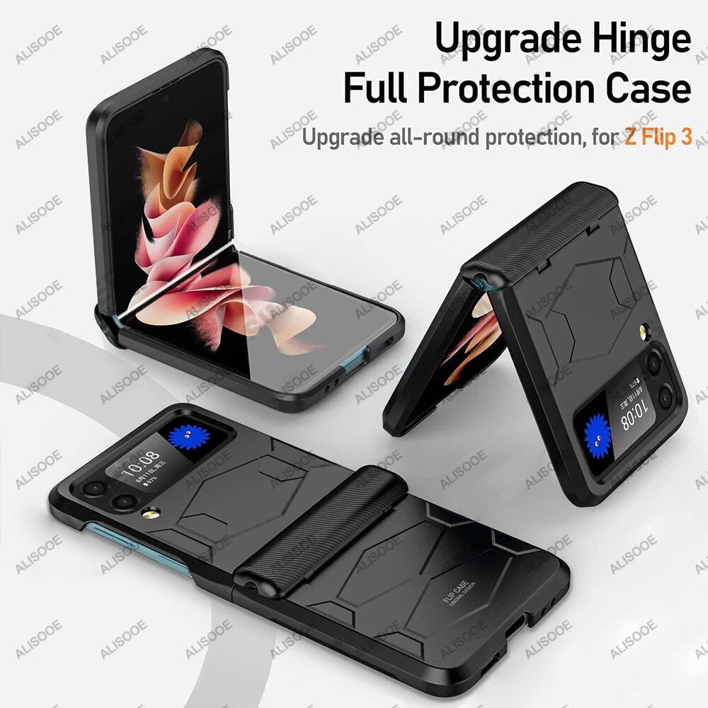 Hinge Full Protect Armor Hard Plastic PC Cover Z Flip4 Flip3 - casetiphone