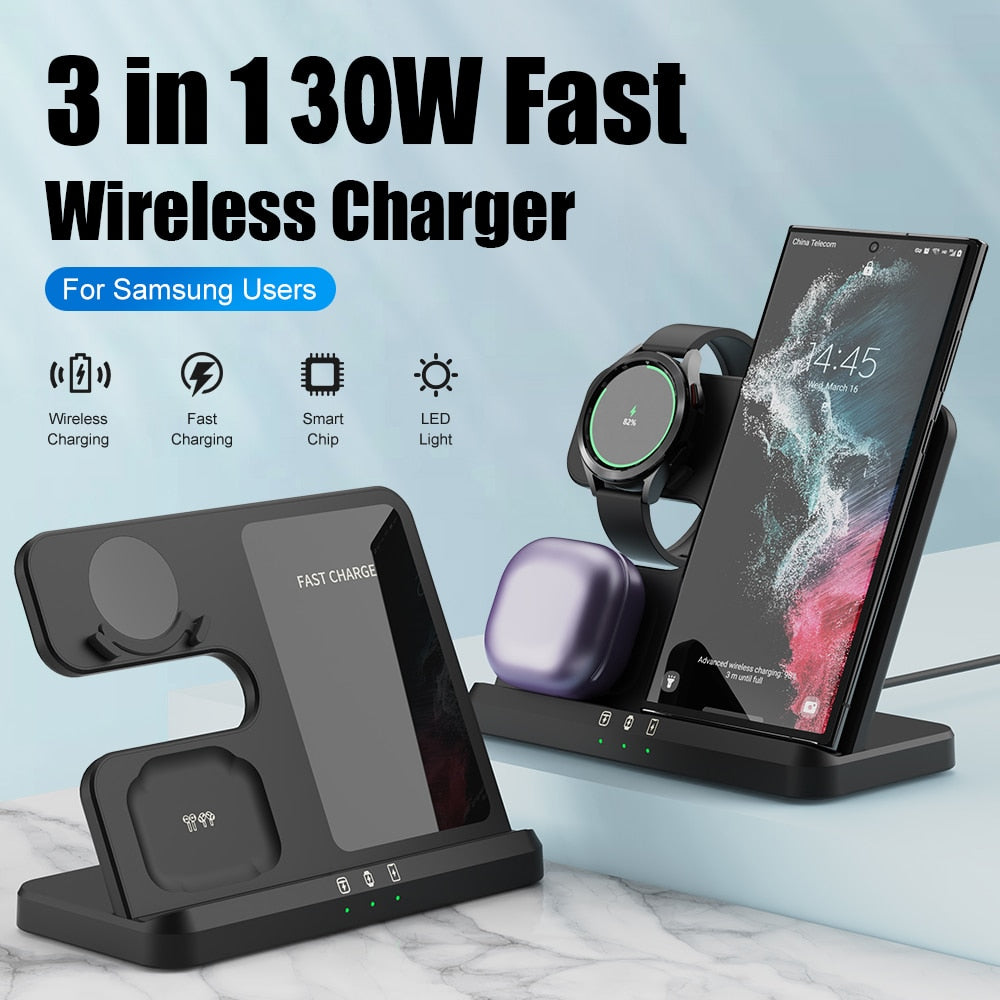 3 in 1 Wireless Charger Stand for Samsung Galaxy S23 Series - casetiphone
