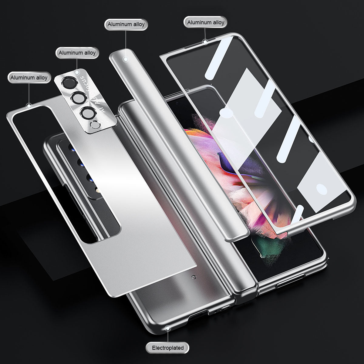 Aluminum Alloy Case for Samsung Galaxy Z Fold4 5G All-Inclusive Electroplating Cover - casetiphone