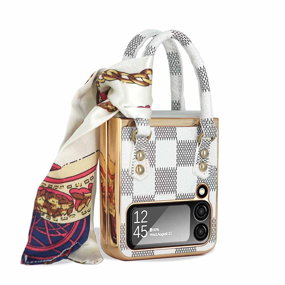 Newest Color Handbag Fashion Silk Scarf Galaxy Z Flip3 Flip4 Phone Case - casetiphone