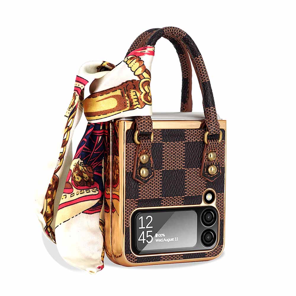 Newest Color Handbag Fashion Silk Scarf Galaxy Z Flip3 Flip4 Phone Case - casetiphone