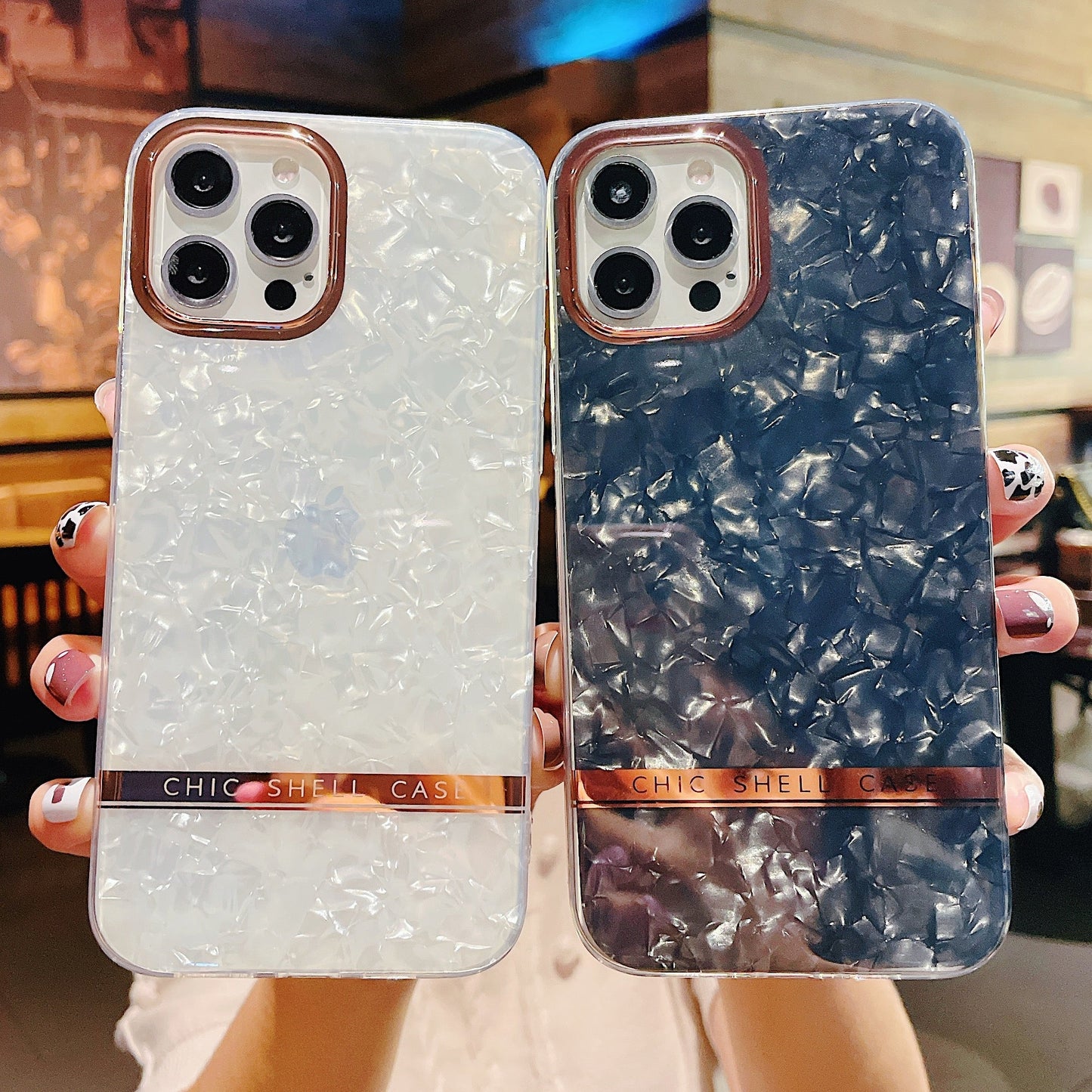 Luxury Dream Shell Glossy Marble Clear Case For iPhone - casetiphone