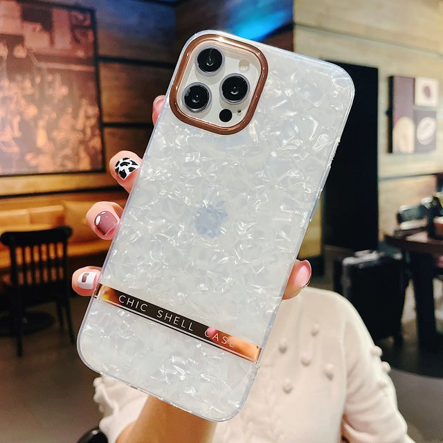 Luxury Dream Shell Glossy Marble Clear Case For iPhone - casetiphone