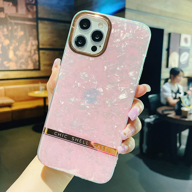 Luxury Dream Shell Glossy Marble Clear Case For iPhone - casetiphone