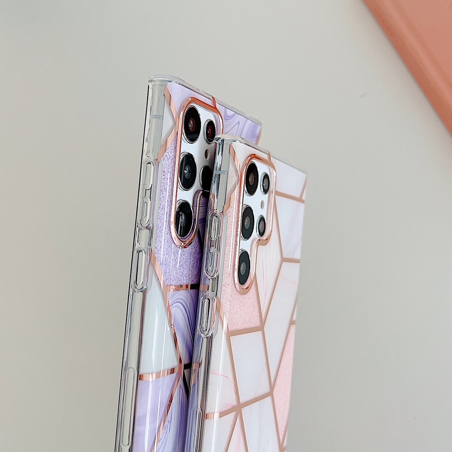 Electroplated Line Glitter Marble Case For Samsung S22 Series - casetiphone
