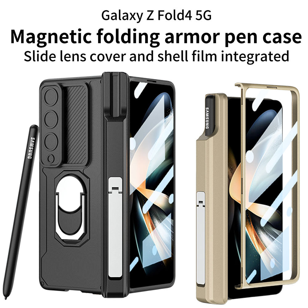 Magnetic Folding Armor Protective Case For Samsung Galaxy Z Fold 4 5G With Back Screen Protector - casetiphone