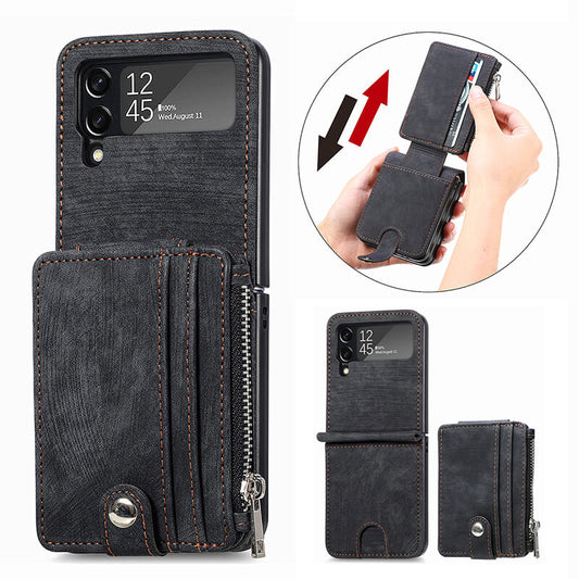Luxury Fashion Leather Wallet Folding Case For Samsung Galaxy Z Flip 3 & Z Flip 4 - casetiphone