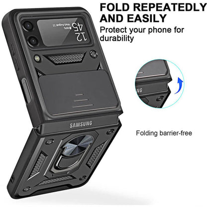 Drop Tested Cover with Magnetic Kickstand Car Mount Protective Case for Samsung Galaxy Z Flip4 Flip3 5G - casetiphone