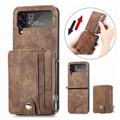 Luxury Fashion Leather Wallet Folding Case For Samsung Galaxy Z Flip 3 & Z Flip 4 - casetiphone