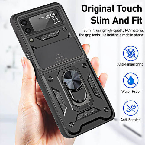 Drop Tested Cover with Magnetic Kickstand Car Mount Protective Case for Samsung Galaxy Z Flip4 Flip3 5G - casetiphone