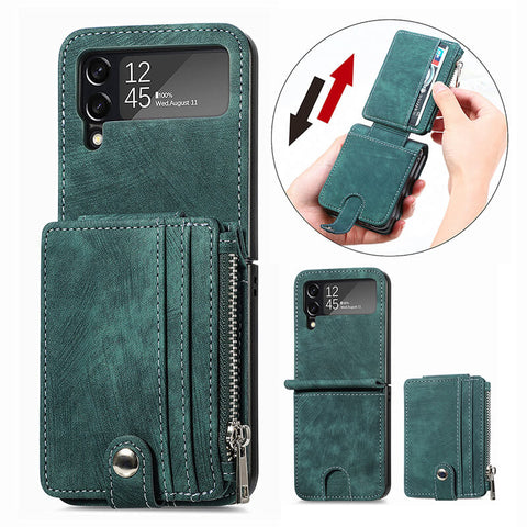 Luxury Fashion Leather Wallet Folding Case For Samsung Galaxy Z Flip 3 & Z Flip 4 - casetiphone