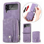 Luxury Fashion Leather Wallet Folding Case For Samsung Galaxy Z Flip 3 & Z Flip 4 - casetiphone
