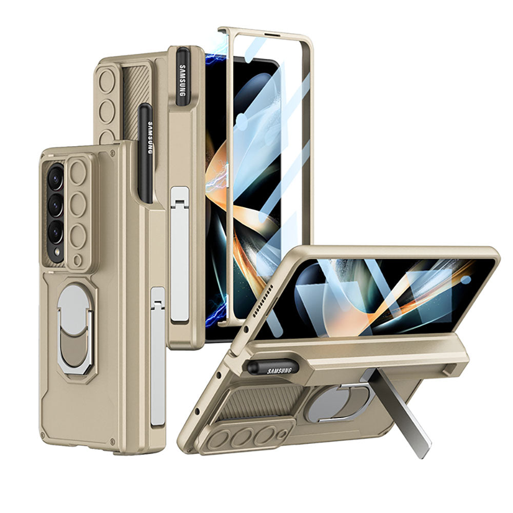 Magnetic Folding Armor Protective Case For Samsung Galaxy Z Fold 4 5G With Back Screen Protector - casetiphone