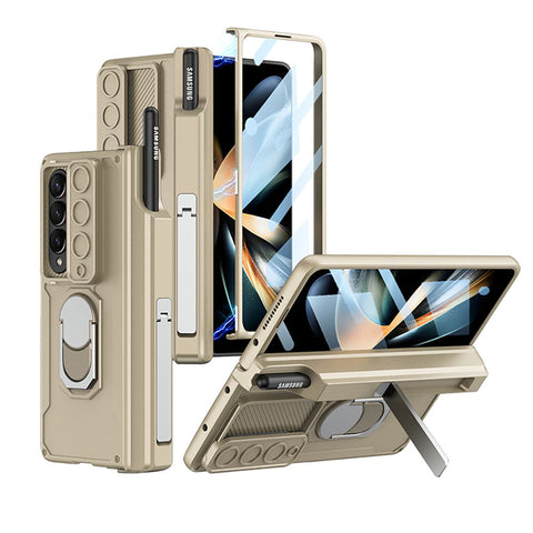 Magnetic Folding Armor Protective Case For Samsung Galaxy Z Fold 4 5G With Back Screen Protector - casetiphone