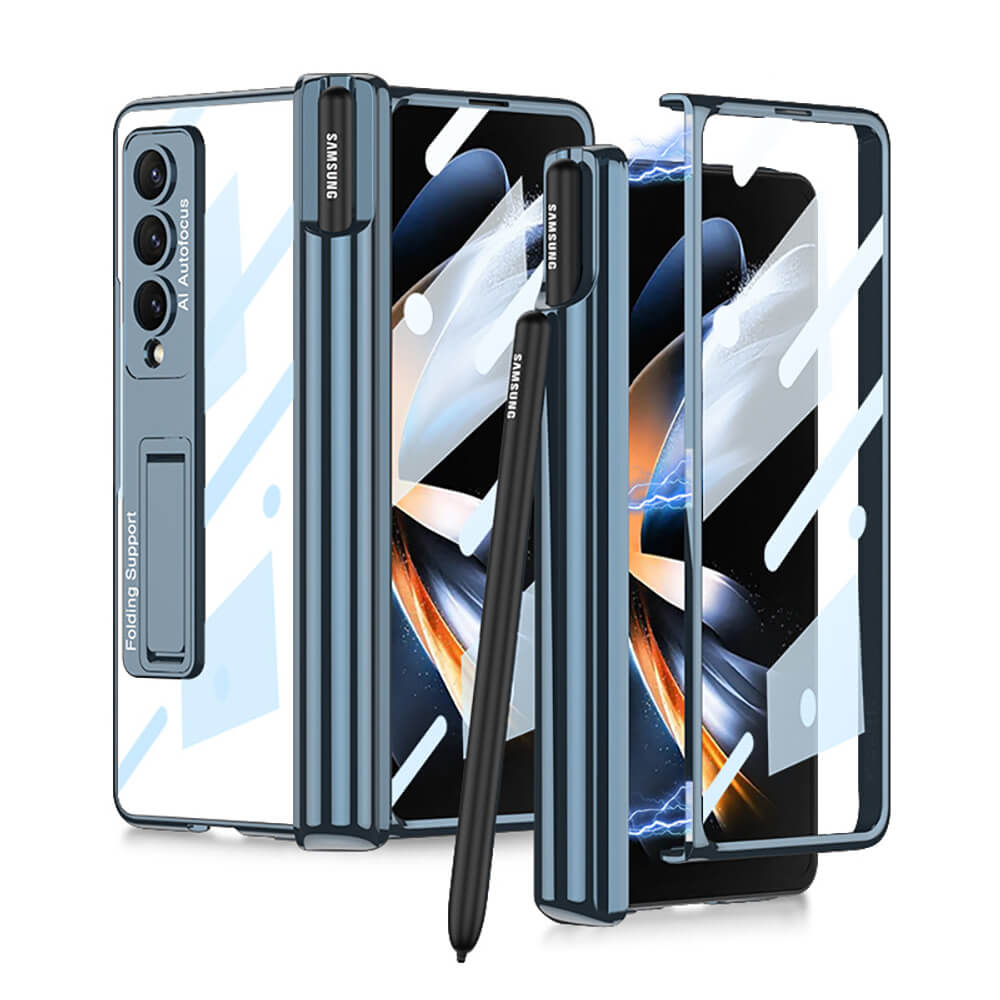 Luxury Transparent Case with Pen Holder For Samsung Galaxy Z Fold 4 - casetiphone
