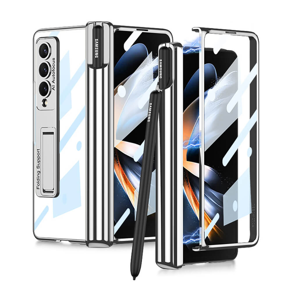 Luxury Transparent Case with Pen Holder For Samsung Galaxy Z Fold 4 - casetiphone
