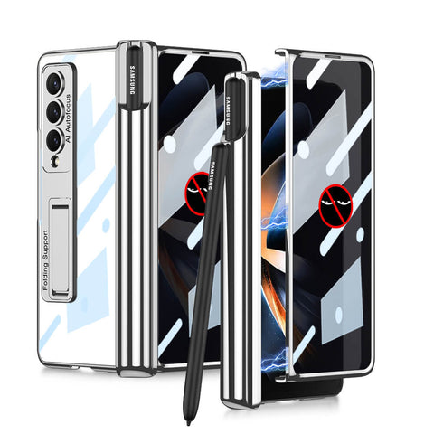 Luxury Transparent Case with Pen Holder For Samsung Galaxy Z Fold 4 - casetiphone