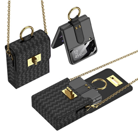 Luxury Leather Mini Bag for Samsung Galaxy Z Flip 4 - casetiphone