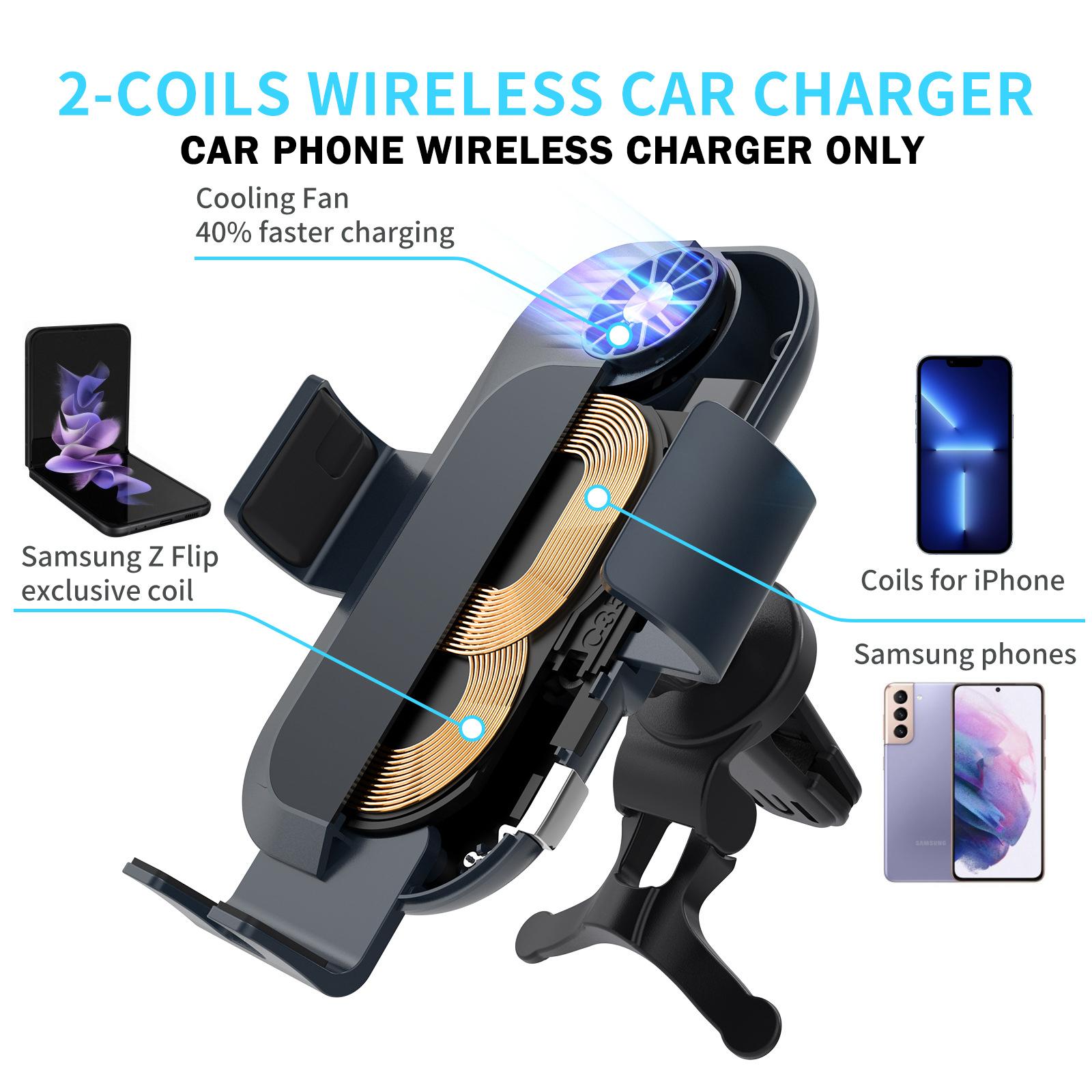 Dual Coil Car Wireless Charger For Galaxy S23 Series - casetiphone